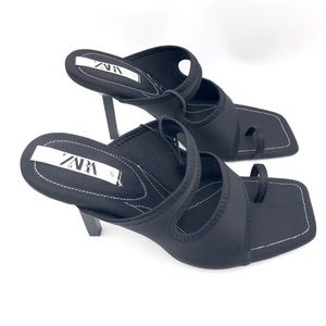 ZARA innovation light-as-Air Neoprene Sexy Stiletto Slip Ons with Toe Loop🔥🔥🔥